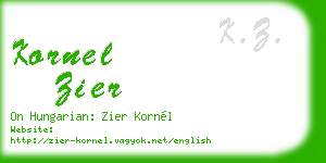 kornel zier business card