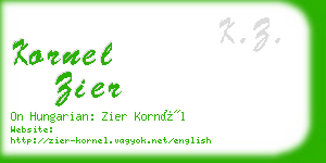 kornel zier business card